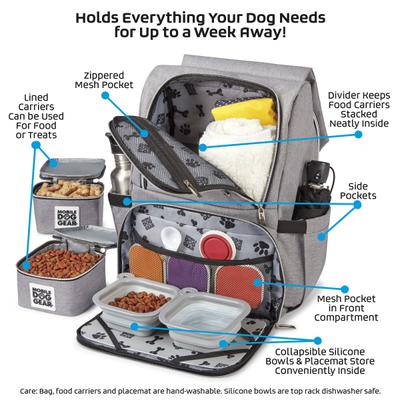 Show full view: Mobile Dog Gear Ultimate Week Away Backpack, Small, Light Gray slide 4 of 9