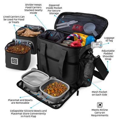 Show full view: Mobile Dog Gear Week Away Personalized Dog Bag, Black slide 3 of 6