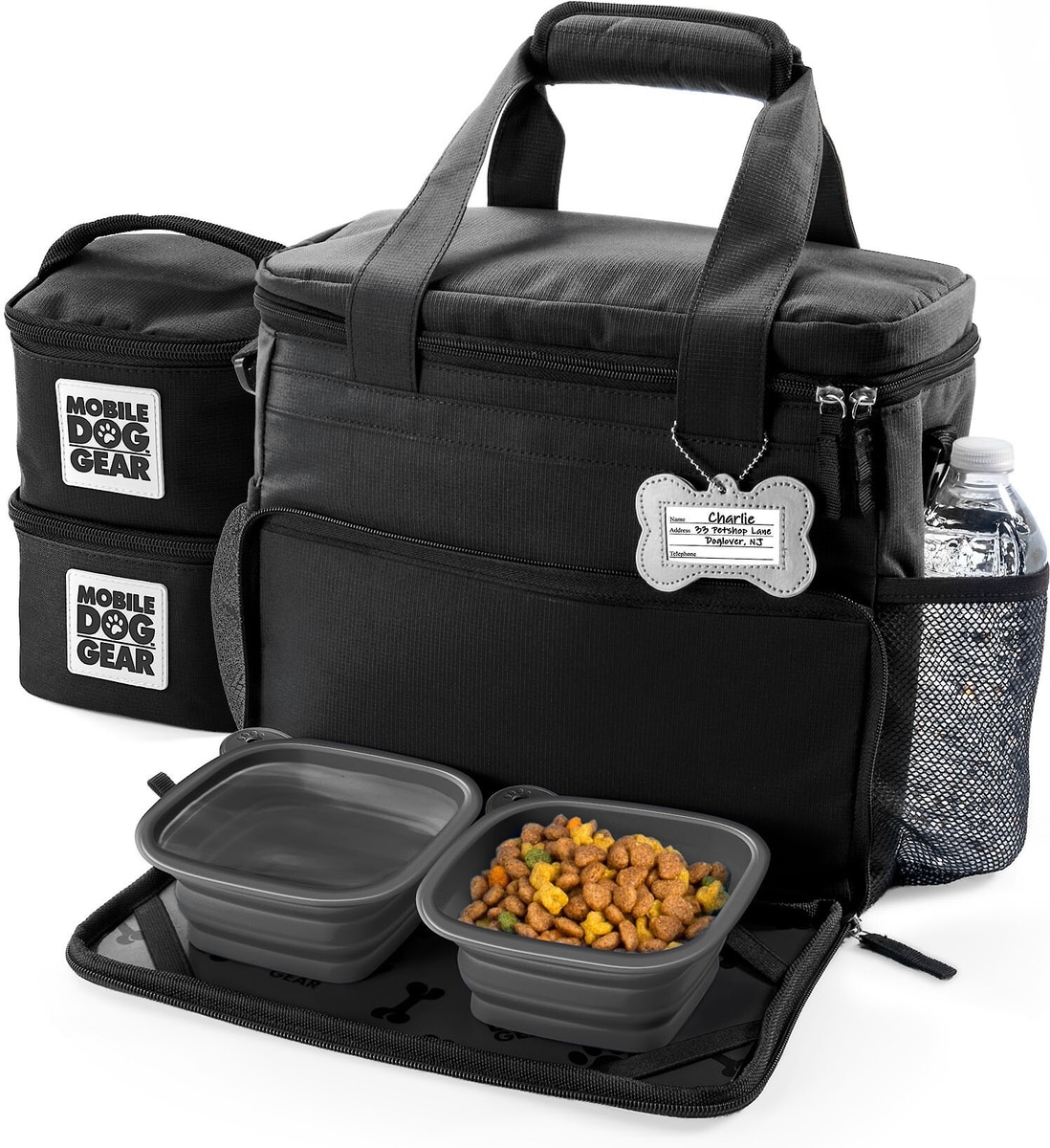 MOBILE DOG GEAR Week Away Tote Pet Travel Bag, Black, Medium/Large