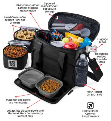 Show full view: Mobile Dog Gear Week Away Tote Pet Travel Bag, Black, Medium/Large slide 4 of 8