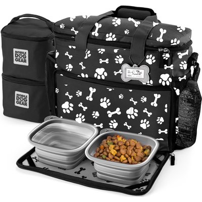 Mobile Dog Gear Mobile Dog Gear Week Away Tote Pet Travel Bag, Bone & Paw Print, Medium/Large