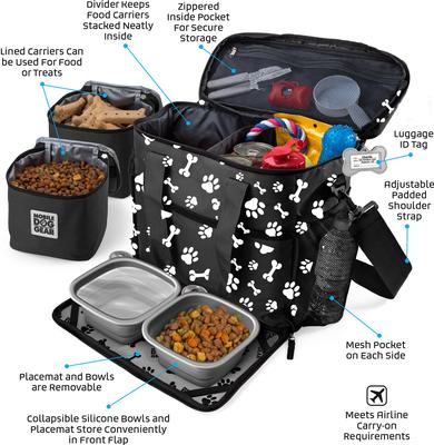 Show full view: Mobile Dog Gear Week Away Tote Pet Travel Bag, Bone & Paw Print, Medium/Large slide 2 of 6