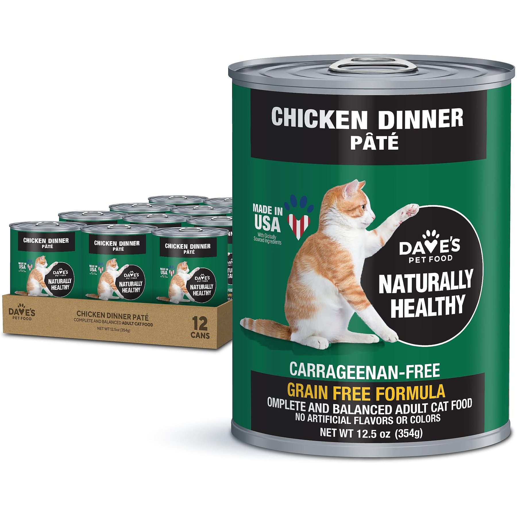 DAVE S PET FOOD Naturally Healthy Chicken Dinner Formula Pate Grain Free Canned Wet Cat Food 22 oz Can Case of 12 Chewy