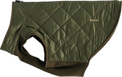 Barbour Reversible Quilt/Borg Fleece Dog Coat, Olive/Brown, Small