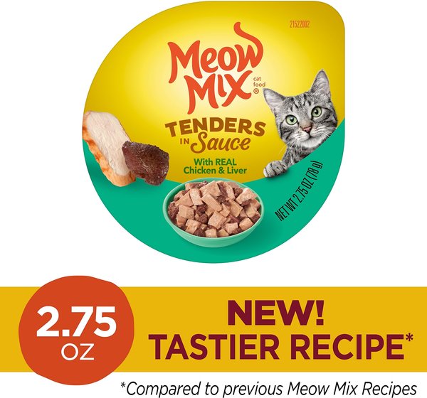Meow Mix Tenders in Sauce with Real Chicken & Liver Wet Cat Food
