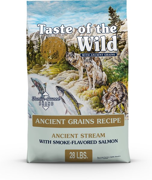 TASTE OF THE WILD Ancient Stream Smoke Flavored Salmon with Ancient Grains Dry Dog Food 28 lb bag Chewy