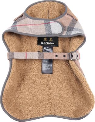 Show full view: Barbour Wool Touch Dog Coat, Taupe/Pink Tartan, Small slide 2 of 3
