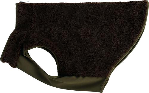 Show full view: Barbour Reversible Quilt/Borg Fleece Dog Coat, Olive/Brown, Small slide 2 of 4