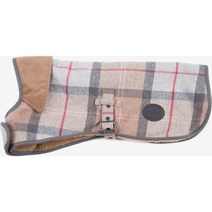 Barbour Wool Touch Dog Coat, Taupe/Pink Tartan, Small
