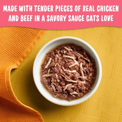 Show full view: Meow Mix Tenders in Sauce with Real Chicken & Beef Wet Cat Food, 2.75-oz cup, case of 12 slide 5 of 10