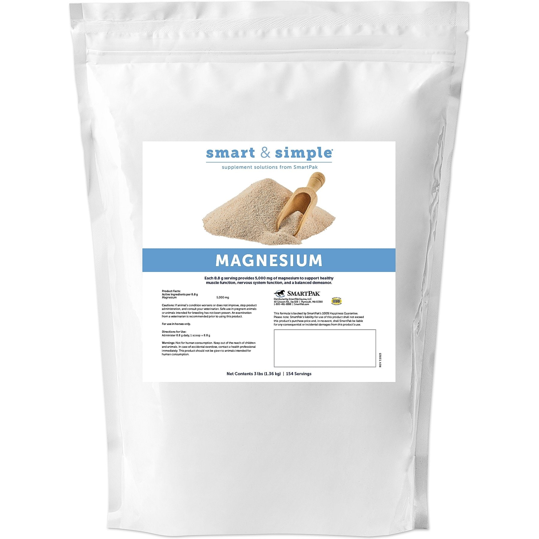 SmartPak Smart & Simple Magnesium Oxide Powder Horse Supplement, 3-lb bag