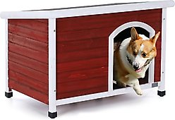Cesicia Wooden Waterproof Outdoor Dog House, Red slide 2 of 7
