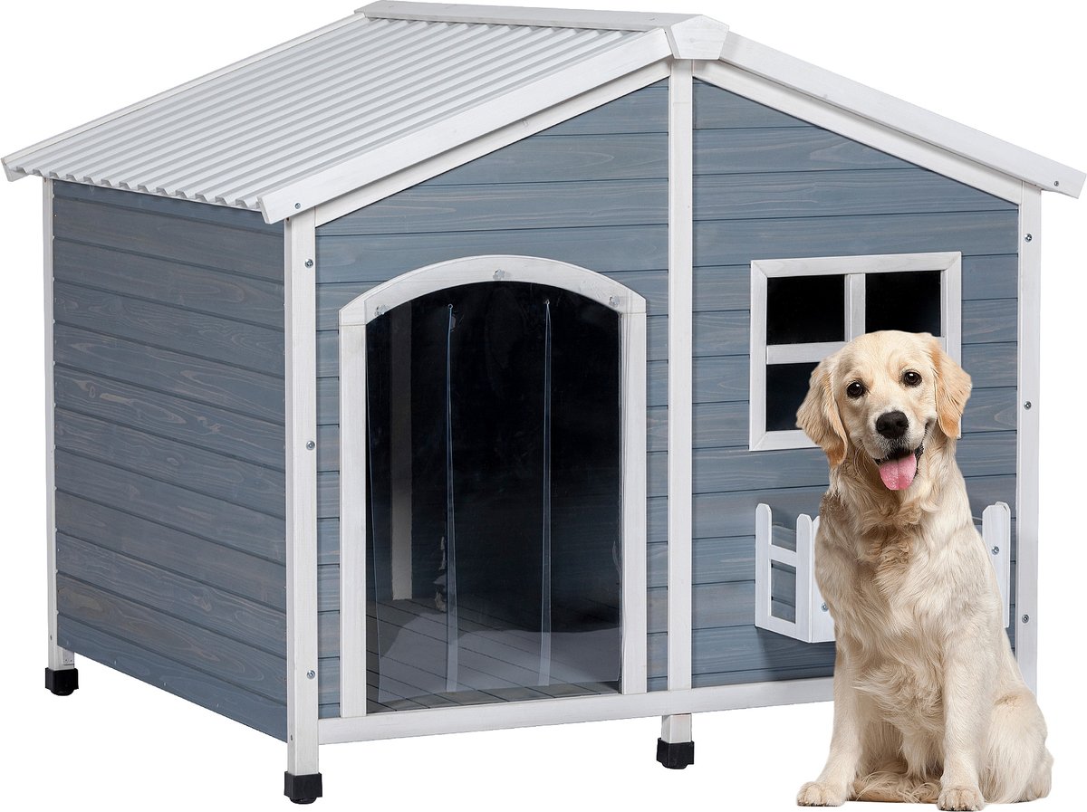 Petsfit Inside Doggie House, Ventilated Wooden Cat/Dog Houses with