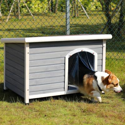Show full view: Yafylly Weather Resistant Wooden Outdoor Dog House, Grey slide 3 of 9