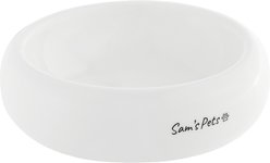 Sam's Pets Short Tulip Glossy Non-Skid Ceramic Dog & Cat Bowl, 350-mL, White slide 2 of 5