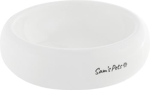 Show full view: Sam's Pets Short Tulip Glossy Non-Skid Ceramic Dog & Cat Bowl, 350-mL, White slide 2 of 6