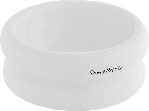Show full view: Sam's Pets Tall Tulip Glossy Non-Skid Ceramic Dog & Cat Bowl, 350-mL, White slide 3 of 11