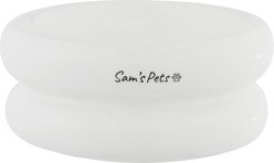 Sam's Pets Tall Tulip Glossy Non-Skid Ceramic Dog & Cat Bowl, 350-mL, White