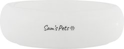 Sam's Pets Short Tulip Glossy Non-Skid Ceramic Dog & Cat Bowl, 350-mL, White