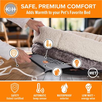 Show full view: K&H Pet Products Cat & Dog Bed Warmer Gray, Giant slide 2 of 13