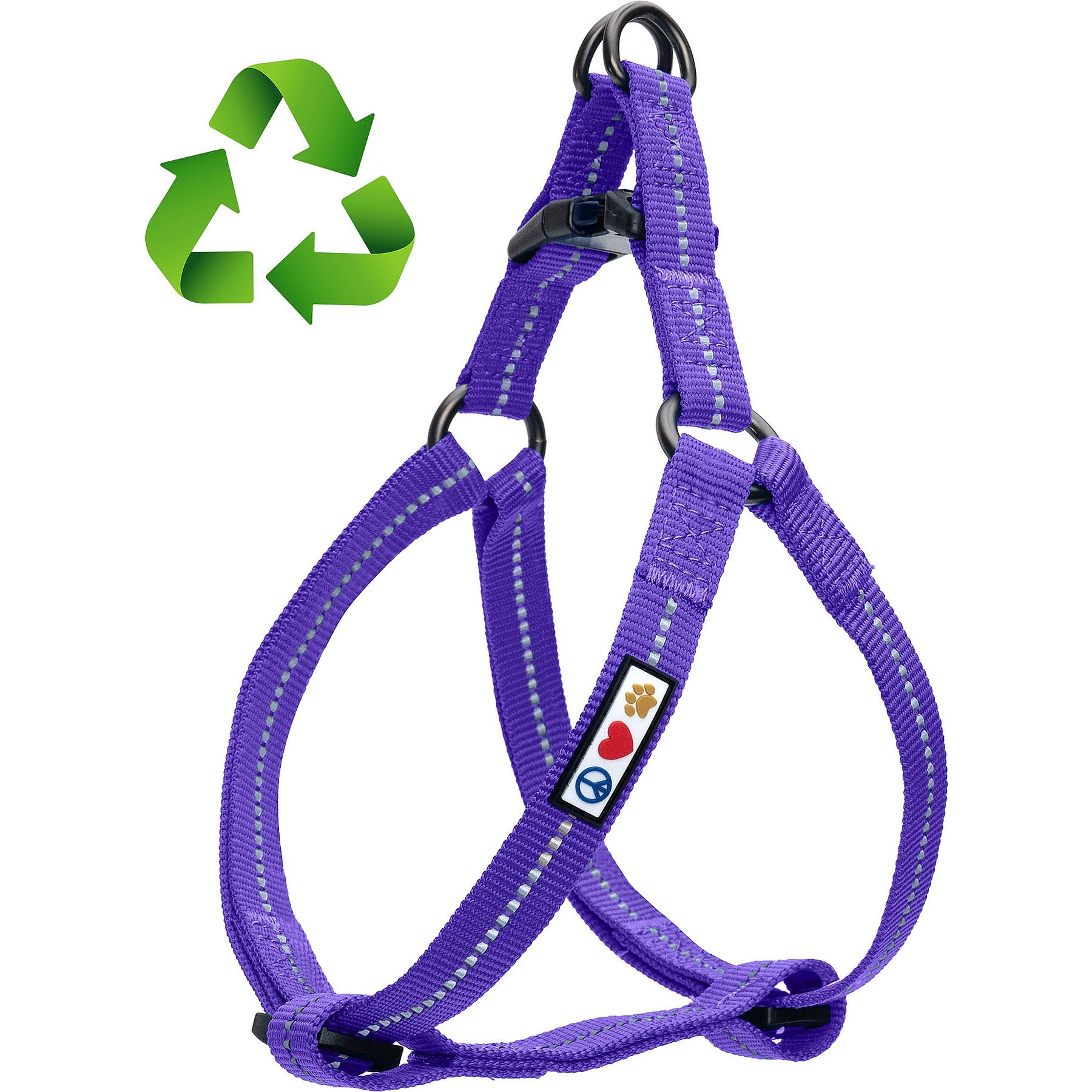 Pawtitas Recycled Reflective Dog Harness, Purple, Small: 15 to 22-in chest