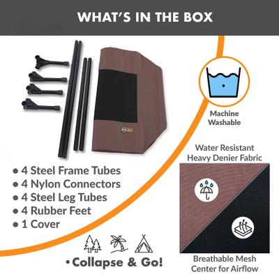 Show full view: K&H Pet Products Original Steel Frame Cot Outdoor Elevated Dog Bed, Chocolate, Large slide 7 of 13