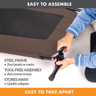 Show full view: K&H Pet Products Original Steel Frame Cot Outdoor Elevated Dog Bed, Chocolate, Large slide 5 of 13