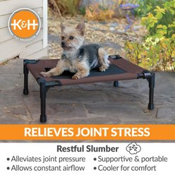 K&H Pet Products Original Steel Frame Cot Outdoor Elevated Dog Bed, Chocolate, Small slide 2 of 9