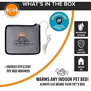 K&H Pet Products Cat & Dog Bed Warmer Gray, Small