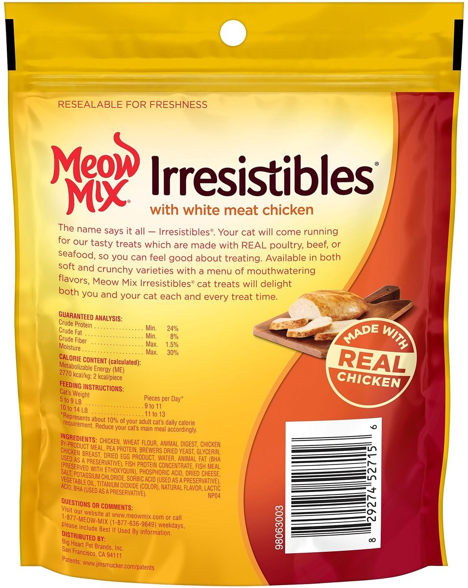 Meow Mix Irresistibles Crunchy White Meat Chicken & Turkey Cat Treats