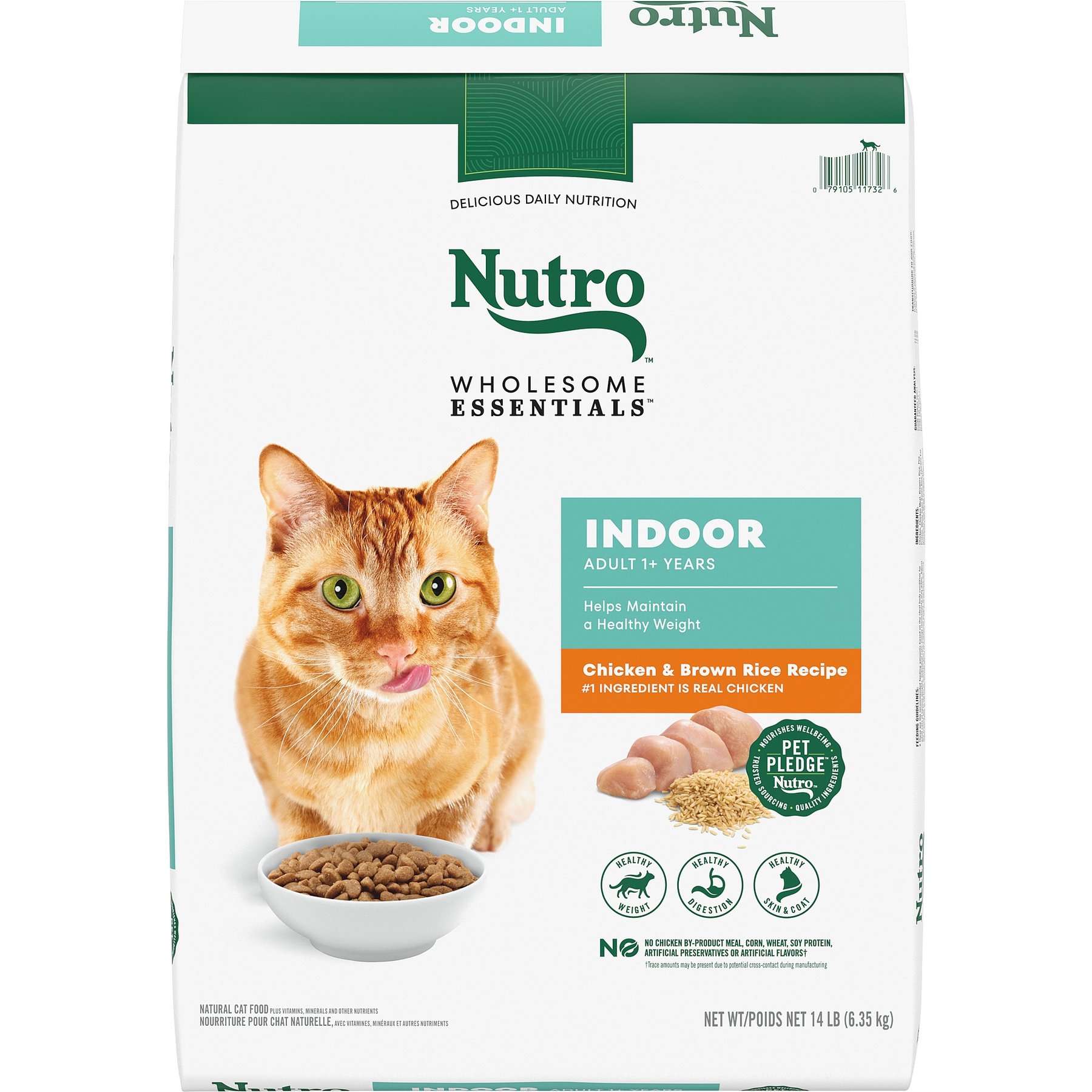 Nutro Wholesome Essentials Indoor Chicken and Brown Rice Recipe Adult Dry Cat Food 14 lbs