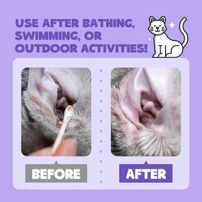 Show full view: HICC PET Antibacterial Ear Rinse with Cotton Swabs, 4-fl oz bottle + Relief Ear Finger Dog Cat & Small Pet Wipes slide 5 of 9