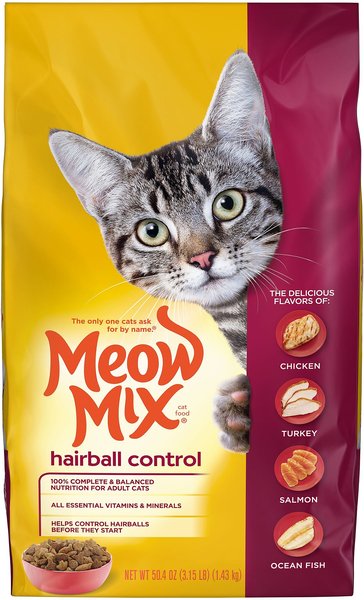 MEOW MIX Hairball Control Dry Cat Food 3.15 lb bag Chewy