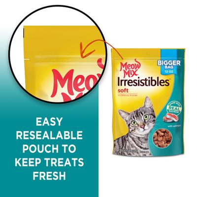 Show full view: Meow Mix Irresistibles Soft Salmon Cat Treats, 12-oz bag slide 7 of 12