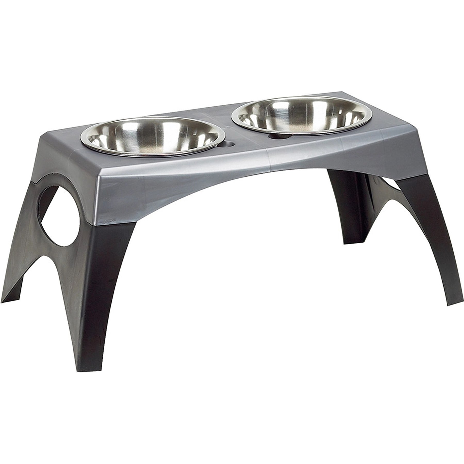 Maslow Multi-Pack Elevated Dog Bowl, Grey/Black, Large