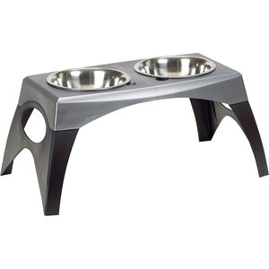 Maslow Multi-Pack Elevated Dog Bowl, Grey/Black, Medium