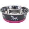 Show in main carousel: Maslow Design Series Pup Design Non-Skid Stainless Steel Dog Bowl, 6.75-cup, Pink/Grey slide 1 of 5
