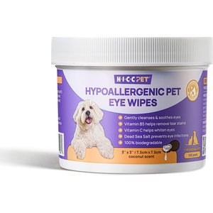 HICC PET Hypoallergenic Dog & Cat Eye Wipes, 100 count