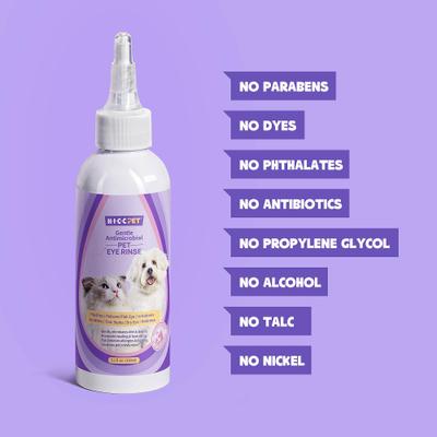 Show full view: HICC PET Gentle Antimicrobial Eye Rinse, 5.1-fl oz bottle + Hypoallergenic Dog & Cat Eye Wipes, 100 count slide 3 of 9