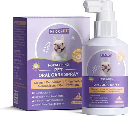 Show full view: HICC PET Oral Care Dental Spray, 5.1-oz bottle + Finger Glove Cat & Dog Dental Wipes, 50 count slide 2 of 8
