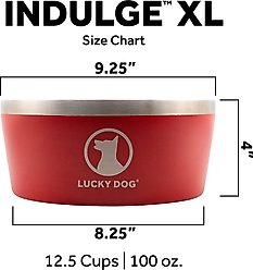 Lucky Dog INDULGE Non-skid Stainless Steel Dog & Cat Bowl, Red, 12.5-cup slide 2 of 9