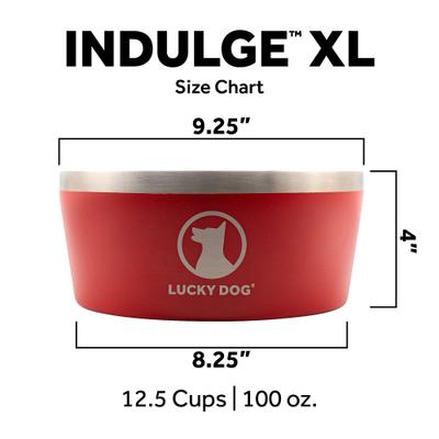 Show full view: Lucky Dog INDULGE Non-skid Stainless Steel Dog & Cat Bowl, Red, 12.5-cup slide 3 of 11