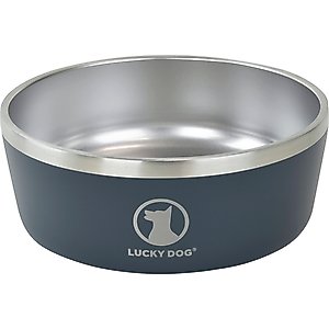 Lucky Dog INDULGE Non-skid Stainless Steel Dog & Cat Bowl, Blue, 5-cup