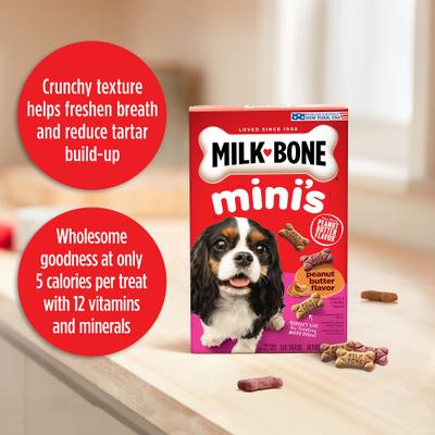 Show full view: Milk-Bone Mini's Peanut Butter Flavor Variety Dog Treats, 15-oz box slide 6 of 11