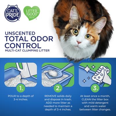 Show full view: Cat's Pride Max Power Total Odor Control Unscented Clumping Cat Litter, 15-lb jug slide 6 of 10