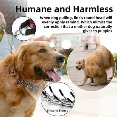 Show full view: Bousnic No Pull Pro-Training Quick Release Buckle Stainless Steel Prong Dog Collar, 22-in neck, 3.5-mm wide slide 6 of 9