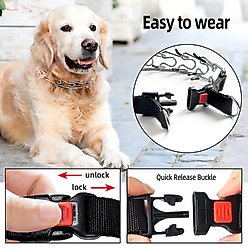 Bousnic No Pull Pro-Training Quick Release Buckle Stainless Steel Prong Dog Collar, 14-in neck, 2.5-mm wide slide 2 of 8