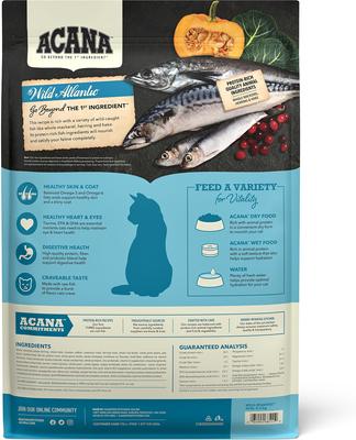 Show full view: ACANA Wild Atlantic Saltwater Fish with Freeze-Dried Liver Grain-Free Dry Cat Food, 10-lb bag slide 3 of 14