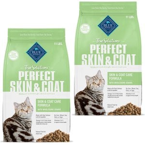 Blue Buffalo True Solutions Perfect Skin & Coat Natural Salmon Adult Dry Cat Food, 11-lb bag, bundle of 2
