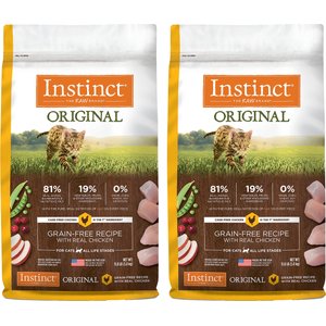 INSTINCT Original Real Chicken Recipe Grain Free Dry Cat Food 11 lb bag bundle of 2 Chewy